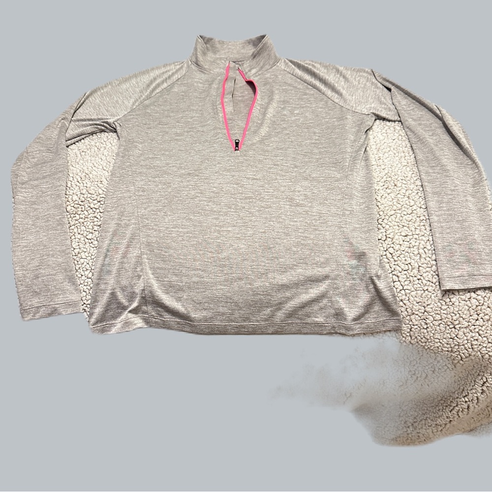 Under Armour Gray Long Sleeve Top with Pink Accents